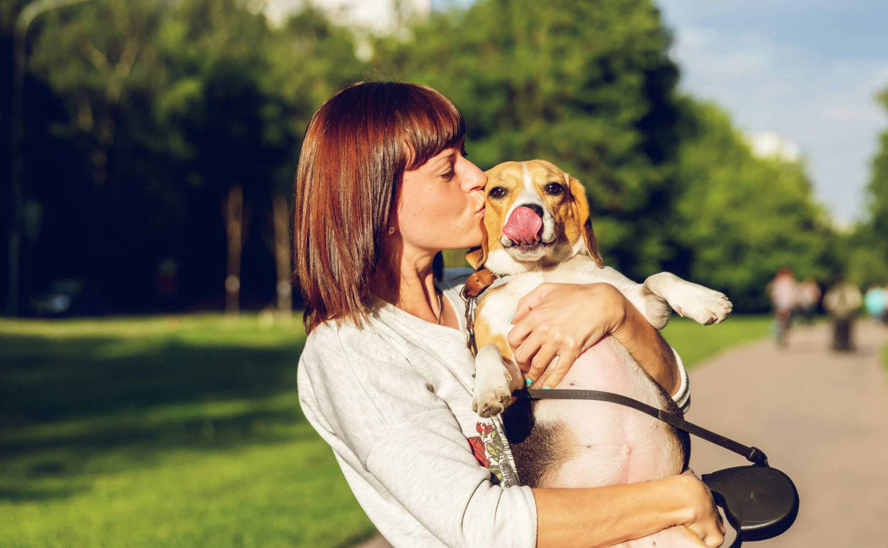 lady and dog